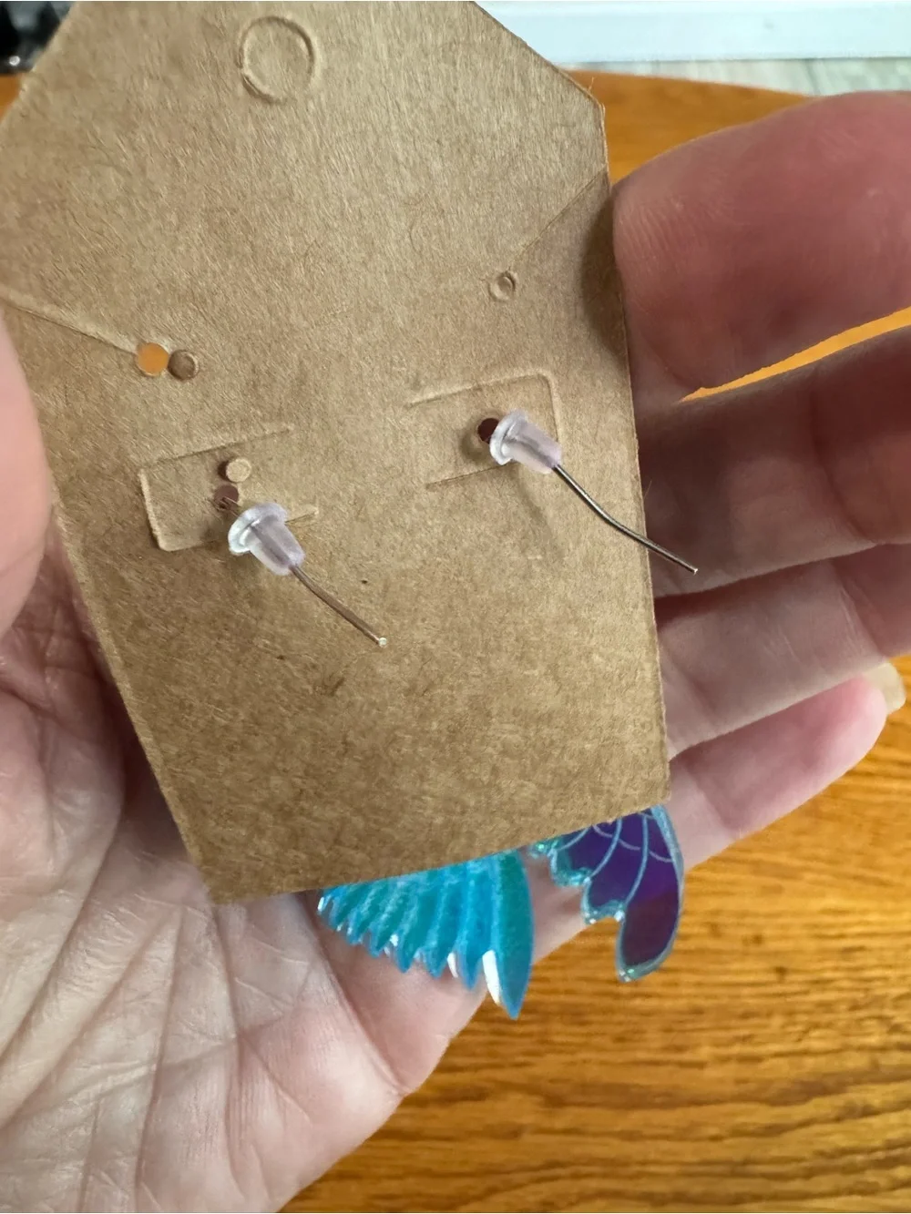 Iridescent  Wing Drop Earrings - Women Jewelry